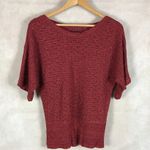 United States Sweaters United States Sweater Dark Red Metallic Short Sleeve Sweater Size MEDIUM Photo 3