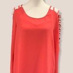 Akira  Chicago Coral Pink Open Sleeve Lined Blouse Size Medium Photo 0