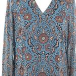 CAbi COPY - # 3295 Provincial Floral Shift Dress Womens Size Sm Blue Brown Shee… Photo 2