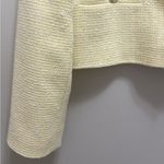 ZARA Tweed Cropped Blazer Gold Buttons Yellow Size M Photo 5