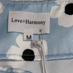 Love + Harmony  size medium baby blue Floral mini Skirt side zipper not lined new Photo 6