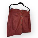 Maurice's  Maroon Faux Suede Button Front Mini Skirt Boho 70s Fall Style 12 Photo 1