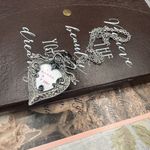 Gothic Heart Rose Pendant Necklace Brooch Combo – Y2K 2001 Silver Photo 3