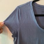 Patagonia Blue V-neck Short Sleeve Shirt Gorpcore Travel Women's size Medium Photo 2