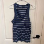 Aerie Women's Blue & White Striped V-Neck Casual Tank Top Size Large NWT Photo 2