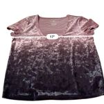 American Eagle  Pink & Purple Ombre Crushed Velvet Short‎ Sleeve Top Sz S Photo 5
