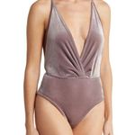 Wishlist Velour Bodysuit in Gold Photo 0