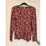 Croft & Barrow Floral Print Long Sleeve Classic Tee Shirt Top, Size M Photo 3
