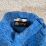 Vintage Kungshol AB Rattvik Sweden Women's Blue Striped Knit Wool Shawl Poncho Photo 4