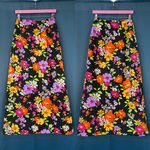 Vintage 60s Jackfin Psychedelic Floral Maxi Wrap Skirt Multi Size 10 Photo 0