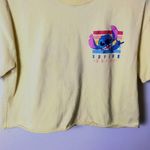 Disney Surfing Hawaii T Shirt Womens Yellow Medium Stitch Character Raw Hem M Photo 6