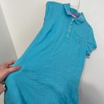 Lilly Pulitzer Turquoise Blue Collared Short Sleeve Cotton Polo Shirt Dress M Photo 5