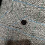 Vintage Kasper Pinstriped Blazer Light Shoulder Pads Gray Blue Green Size 12 Photo 11