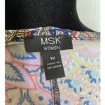 MSK Womens Dress Sz 1X Multicolor Paisley Peacock Tulip Sleeve Aqua Yellow Navy Photo 6