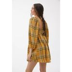 Urban Outfitters UO Lachlan Flannel Smocked Mini Dress Large Women’s Yellow Photo 5