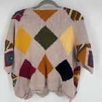 Vintage Knitting Needles Knit Sweater Embellished Geometric Sweater Wacky Sz L Tan Size L Photo 2