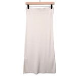 Free People Golden Hour Midi Skirt Tea Combo Ribbed Slit Cream White Size Small Photo 5