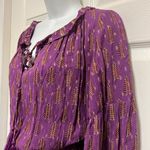 Oliphant Plum Peasant Yoke Mini Dress Purple Size M Photo 2