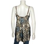 FANG Y2K Sequin Velvet Paisley Babydoll Cami Lace Trim Vintage Tank Top Size M Blue Size M Photo 2