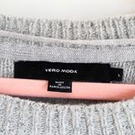 VERO MODA Gray Boho Fringe Boatneck Sweater Dress Large Photo 4