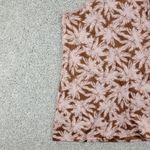 J.Jill Bellissima Womens Blouse PXL Brown Pink Palm Tasseled Split Neck NEW Photo 3