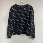 Bebe  Long Sleeve Crew Neck Pullover Sweater Black White Logo Woman’s XL Photo 6