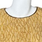 Laurence Kazar Vintage Lawrence Kazar silk Gold Sequin Women's Top Large (8) Photo 2