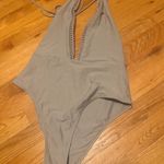 Aerie deep v grey swimsuit medium Photo 1