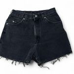 Lee vintage black denim high waisted raw hem jean shorts Photo 0