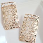 Anthropologie New! Anthro Gold Lattice Earrings Photo 5