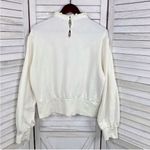EXPRESS  Lace Front Ruffle Trim Sweatshirt Sweater Ivory Large Victorian Country‎ Photo 8