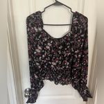 Ultra Flirt  Black and Pink Floral Blouse Photo 0