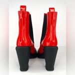 Alexander McQueen Tread Heeled Chelsea Red Leather Ankle Boots EU 36.5 Photo 4