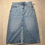 Old Navy Blue Midi Pencil Skirt with Slit Photo 6