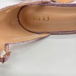 Perphy Glitter Ankle Strap Heels Womens 8.5 Pink Open‎ Toe Evening Party Shoes Photo 7
