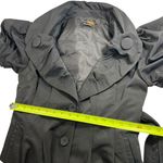 Ariella Black Collared Puff Sleeve Trench Coat Jacket Size L Photo 10