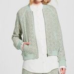 Victoria Beckham  for Target Green Lace Overlay Zip Front Bomber Jacket Medium Photo 0