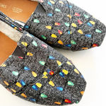 Toms Gray Classic Canvas Slip-on Flats Christmas Bulbs Women’s Size 8 Warm Lined Photo 12
