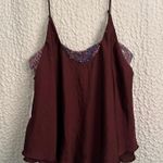 Free People Burgundy Camisole with Sequence bralette Size L Photo 0