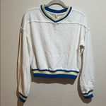 Free People  Rio French Terry V-Neck Pullover Sweatshirt Ivory Size XS Sporty Photo 4