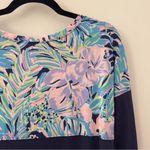 Lilly Pulitzer Finn T-Shirt Dress Bermudaful Long Sleeve Size Small S Navy Blue Photo 5