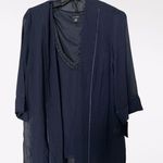 LE BOS Women’s georgette pantsuit with beaded neck style 27821 DARK NAVY 16W Photo 0