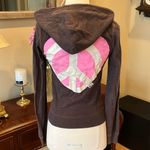 PINK - Victoria's Secret PINK Victoria Secret Brown Zip Knit Hoodie Photo 2