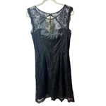 Monique Lhuillier  Cocktail Black Lace Mini Dress Sz. 10 Photo 2