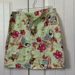DANDY by‎ RANDI Skirt M. Green Tropical Floral Holiday Linen Mini Skirt Photo 2