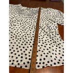 Loft THE  Women's Blouse Polka Dot Large Tie White Black Work Office Top‎ Shirt L Photo 4