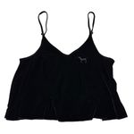 Victoria's Secret  PINK Black Velvet Cami Tank Top Size Oversized Medium‎ Y2K Photo 4