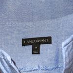 Lane Bryant  26 v neck blouse embroidered floral long split sleeves 100% cotton Photo 7