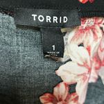 Torrid Challis Handkerchief Skirt Size 1X Black Midi Floral Boho Romantic NEW Photo 2