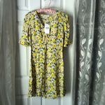 Mango New  MNG Ruched detail floral print mini dress, size small, size 4 Photo 3